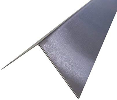 V4A Edelstahl Winkel 2000 mm 20x20 mm K240 geschliffen 1,5 mm stark Kantenschutz