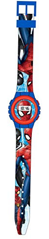 Kids Licensing | Stellen Sie Digitaluhr + Stift 6 Farben + Geheimes Tagebuch von Spiderman | EIN Mehrfarbig | Kinderarmbanduhr | Lernuhr | Vier Knöpfe | Einfache Uhr für Kinder