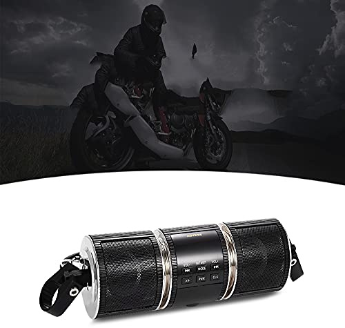 Baceyong Sistema audio Bluetooth per motociclette, radio FM Bluetooth impermeabile da 12 V con sistema audio stereo per mountain bike, moto d'acqua, radio con telecomando, lettore MP3