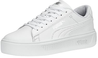 PUMA Dam Smash Platform V3 sneakers, Puma vit Puma silver, 37 EU