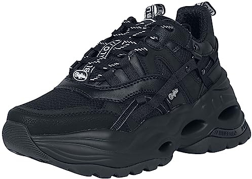 Buffalo Triplet Hollow Vegan Nappa Frauen Sneaker schwarz Streetwear