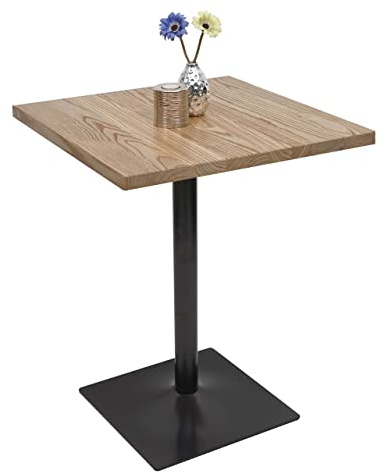 Mendler Bistrotisch HWC-H10 76x60x60cm Holz Industrial - Hellbraun | Bartisch, Thekentisch, Gastronomie, Ulme, MVG-Zertifiziert