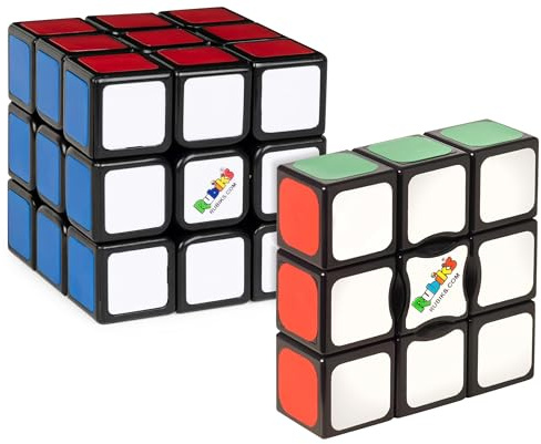 Rubik’s Starter-Set, der Original 3x3 Zauberwürfel und 3x3x1 Edge, Geschenkset Fingerwürfel Stressabbau Fingerspielzeug Reisespiele, für Erwachsene und Kinder
