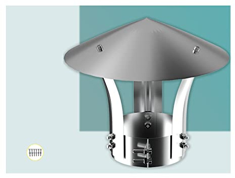 Comignolo, Cappello, Terminale Per Canna Fumaria Extractor Antivento Antipioggia in Acciaio Inox ,Comignolo Cappello, Cappuccio Per Camino,Fumaiolo Comignolo Cappello,d13cm*30cm/5.12in*11.81in