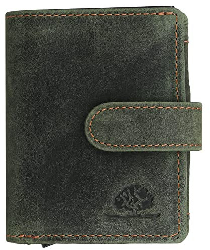 Greenburry Geldbörse Vintage original RFID card slider coin green/orange