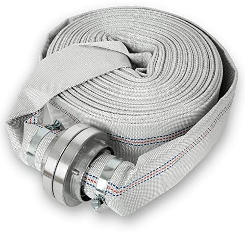 EBERTH 2 Brandslang flat slang med Storz-koppling, slanglängd 30 m, diameter 2 tum, textilslang, industrislang, vattenslang, pumpslang, trädgårdsslang, Storz 52-C, flexibel