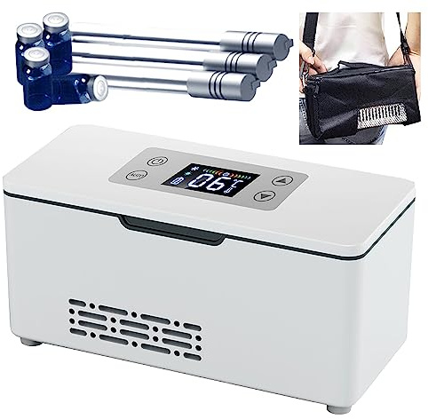 Yclty Insulina Scatola Refrigerata, Borsa Termica Medicinali Borsa Termica Medicinali 2-8°C, Custodia per Penna per Insulina con Zaino Portatile - 21x9,5x9,2 cm (Size : Lithium Battery x1)