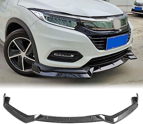 WOLWES Auto Frontspoiler Lippe für Hon-da HR-V 2019 2020 2021, Frontschaufel Spoiler Diffusor Stoßfängerlippe Der Schutz ABS Auto Body Kit Modellieren Zubehör,A/Carbon Fiber Look