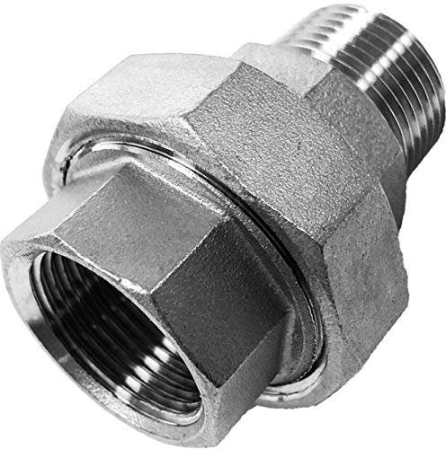 Verschraubung konisch metallisch dichtend aus V4A Edelstahl 3/4 Zoll Innengewinde Außengewinde IG x AG DN20 Gewinde Fitting Trinkwasser geeignet Rohr Kupplung Verbinder VA INOX
