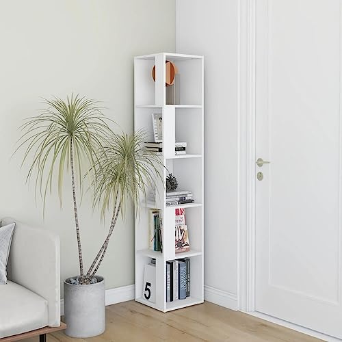ZQQLVOO Schränke Anrichte Mehrzweckschrank Eckregal Weiß 33x33x164,5 cm Holzwerkstoff