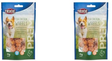 TRIXIE Hundeleckerli Premio Hunde-Chicken Wheels 75g - Premium Leckerlis für Hunde glutenfrei - ohne Getreide & Zucker, schmackhafte Belohnung für Training & Zuhause - 31748 (Packung mit 2)