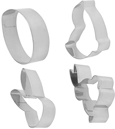 Zerodeko 4 Pezzi Stampi Per Biscotti Pasquali in Acciaio Inossidabile Set Di Forme Coniglio Pollo Sagoma a Forma Di Antiaderente Per Dolci Cupcake Fondente Cucina