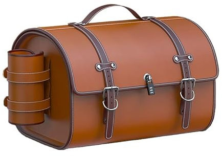 LUYSNDFG Motorrad-Topcase für Triumph Bonneville Speed Master Cruisers, Motorrad Topcase Reisen Motorradkoffer Motorrad Heckbox mit Sicherheitsschloss, Weatherproof Motorradzubehör,B Orange Brown