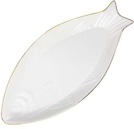 KICHOUSE Plato Cerámico Forma De para Aperitivos y Snacks Bandeja Decorativa para Sushi Frutas y Postres Uso Cocina y Restaurantes