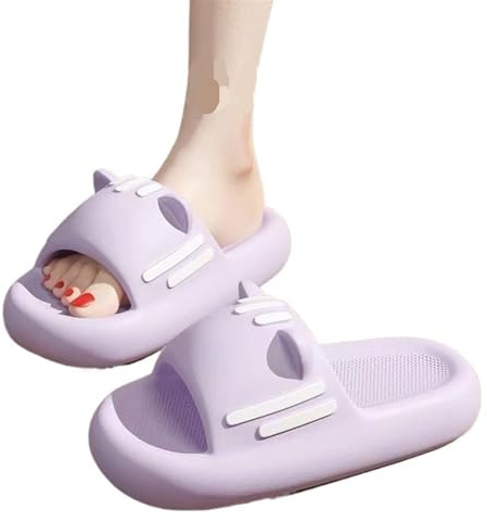 Claquettes Femme Chaussons Pantoufles mignonnes à fond épais, explosion féminine, oreilles de chat douces, pantoufles décoratives d'intérieur et d'extérieur, pantoufles d'été antidérapantes for l'inté