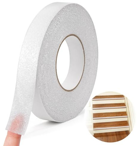 Strisce Antiscivolo per Scale Esterne Interne 2.5cm×20m Nastro Antiscivolo Trasparente, Nastro Adesivo Antiscivolo, Nastro Antiscivolo per Gradini, Strisce Adesive Antiscivolo per Scale Scalini