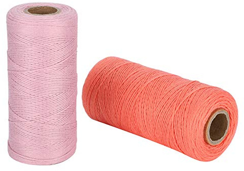 Hilo de Extensión, Aguja e Hilo para Tejer Hilo de Coser 250 Metros 2 Piezas Hilo para Máquina de Bordar 8/4 Hilo de Urdimbre Tejido Carpe Ture Hilado de Algodón para Cintas