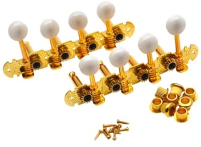 TTETTZ Clavijas de afinación para guitarra y mandolina, cabezales de máquina, 4L 4R, Oro