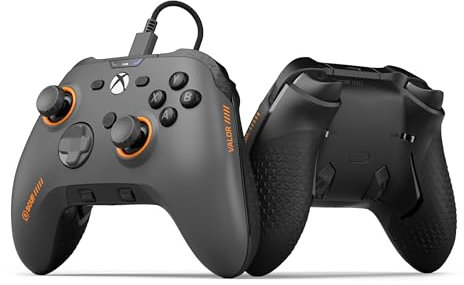 SCUF VALOR PRO Manette Xbox Performance Filaire – Palettes Arrière Personnalisables, Gâchettes Instantanées, Joysticks à Effet Hall, Commandes Audio, Xbox Series X|S, Xbox One, Windows PC – Gris Acier