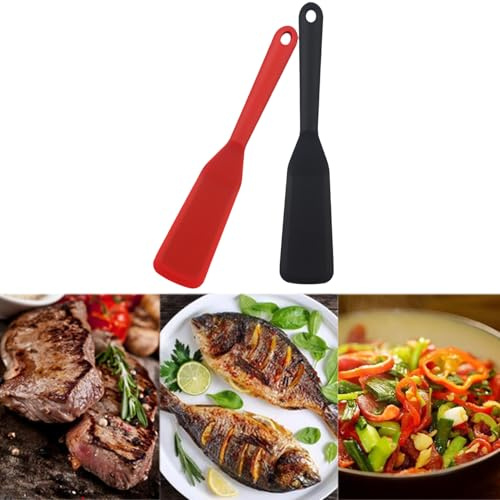 2 spatole in silicone Spatula – resistente al calore per frittelle Spatula Omelett Spatola Mini Espatula per cucinare pesce, pancake, uova, pizza
