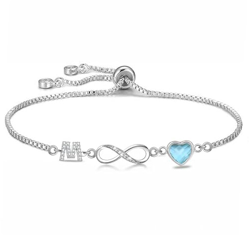 Kraven Infinity Armband Damen 925 Silber, Unendlichkeit Herz Zirkonia Armbänder Verstellbar Armkette Valentinstag Muttertag Geburtstags Weihnachten Geschenk für Sie Frauen Freundin mama