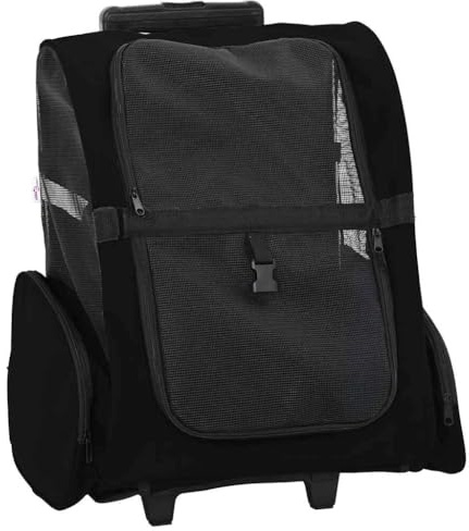 vidaXL Trolley für Haustiere 3-in-1 Schwarz 48x32x(57-106) cm cm