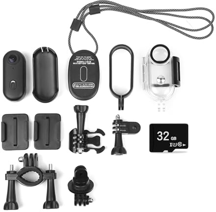 HERCHR 1080p Tiny Action Camera, WiFi Sportkamera 120 ° Weitwinkelobjektiv Video Camcorder mit magnetischen Lanyard -Rückenclips für Sportaktivitäten im Freien (Schwarz)