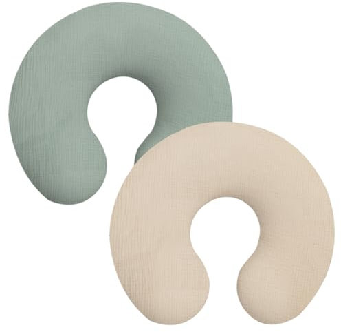 Fyeme 2 fundas de cojín de lactancia de 57 x 45 cm, funda de almohada de lactancia, funda de algodón suave, diseño de cremallera, lavable, funda para cojín de lactancia, adecuado como regalo para baby