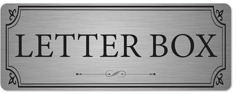 Brushed Silver Letter Box Sign 20 x 7.5 cm | Adhesive Aluminium Plaque for Home, Garden & Letterbox