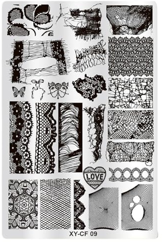 Plaque de tampon pour ongles professionnelle avec magnifique tampon d'art avec motif oriental pour des designs uniques et un style d'ongles quotidien