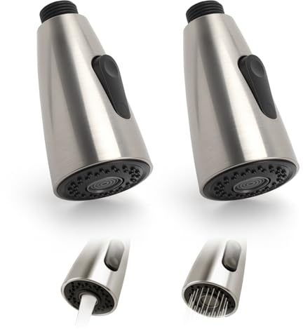 Set da 2 doccetta per lavandino cucina G1/2, doccetta rubinetto cucina di ricambio con 2 getti, soffione rubinetto cucina per miscelatore estraibile, ricambio doccetta cucina facile da installare