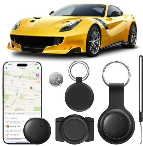 GPS-Tracker Auto für iOS＆Android, Magnet GPS Tracker für Auto | GPS Tracker Ohne ABO, Livetracking mit App, Langlebige Batterie, IP67 Wasserdicht, Echtzeit Globale Abdeckung Keine SIM Card