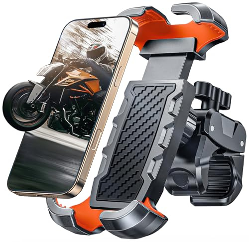 CIRYCASE Porta Cellulare Moto e Bici con Morsetto Impieghi Gravosi, Supporto Telefono Moto Tutto Robusto 1S Metti Cavalletti per Bicicletta/MTV/Scooter, Attacchi Manubrio e Accessori Telefoni 4.7-6.8