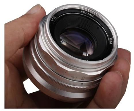 Camera Lens, 35mm F1.6 APS-C Lens, Compatible for Sony E A6600 A6500 | XF, EOS-M, M4/3 Mount Compatible(Silver,XF)