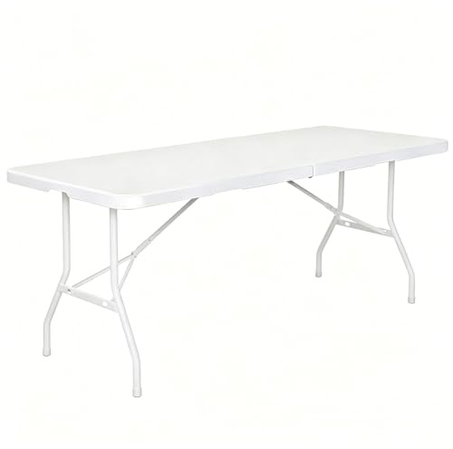 WBBML Biertisch Großzügige Arbeitsfläche Klapptisch Esstisch Kunststoff Folding Table Strand Meer(180cm/70.87in)