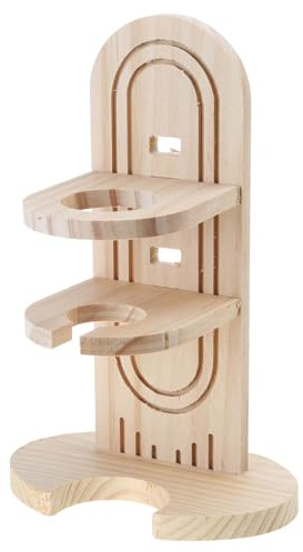 Tsophreniq Soporte para botellas de agua de madera para animales pequeños, chinchilla, hámster enano, alimentador de agua sirio para animales pequeños, soporte de madera para botellas de hámster