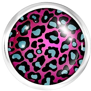 ANDANTE Chunk Click-Button Druckknopf (Leopard Pink) für Chunk-Armbänder, Chunk-Ringe und andere Chunk-Accessoires