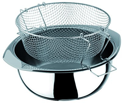 Inoxibar Freidora con Fondo difusor, 22 cm, Acero Inoxidable