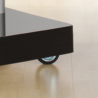 VCM TV Standfuß mit Zwei Ablagen | Rollen Fernseh Wagen | Ständer rollbar | Maße ca. H. 177 x B. 70 x T. 65 cm - Monte Visolo3 Klarglas