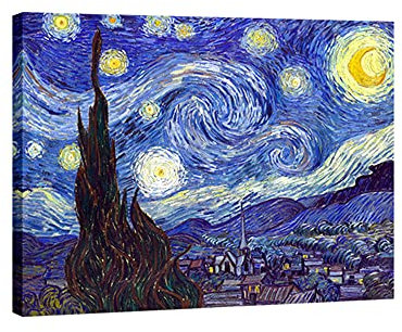Wieco Art-Van Gogh Starry Night Reproduction Modern Canvas Prints Artwork for Home Office Decorations