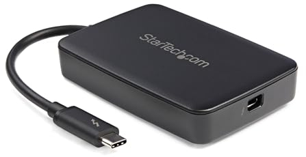 StarTech.com Thunderbolt 3 auf Thunderbolt 2 Adapter (Nicht umkehrbar) - TB3 Laptop auf TB2 (20Gbit/s) oder TB1 (10Gbit/s) Bildschirme/Geräte - Schwarz - Windows/Mac (TBT3TBTADAP)