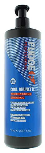 Fudge Professional Blue Toning Shampoo, Cool Brunette Shampoo, For Brunettes, Removes Orange/Red Tones 1000 ml