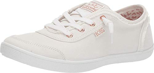 Skechers Women's Bobs B Cute Sneaker, White Canvas, 6 UK