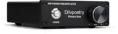 Dilvpoetry Phono Box MM Phono Vorverstärker Verstärker HiFi Plattenspieler Verstärker Phonograph Audio Preamp Plattenspieler mit DC12V (Schwarz)