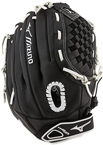 Mizuno Gant de Balle pour Filles de 31,8 cm, Toile Flexible Tartan Noir/Blanc, 12,5 US