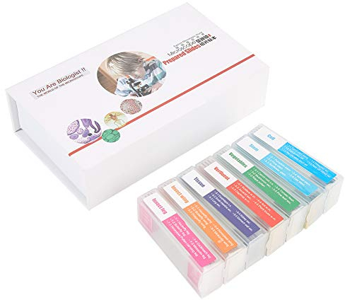 35pcs préparé Ensemble de Lames de Microscope, spécimens de Laboratoire de Lames de Microscope préparé en Verre de biologie réglés pour l'enseignement des Sciences biologiques de Base