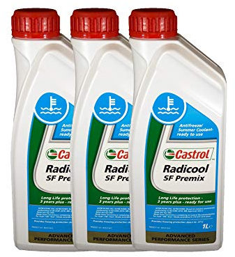 Líquido radiador anticongelante líquido refrigerante coche Castrol Radicool SF Premix Envase 3 x 1 l
