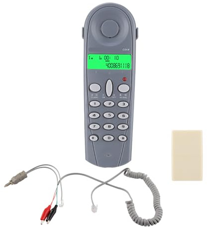 ASHATA Téléphone Téléphone Butt Test, Filaire Téléphone Ligne Téléphone Testeur Lineman Butt Test Vérifier Connecteur Câble Outil, avec Connecteurs et Joiner(Bleu)