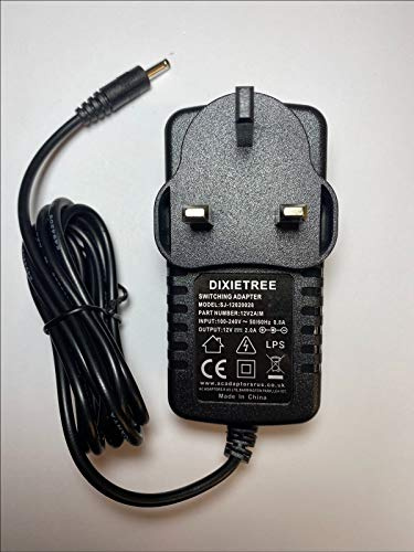 Replacement for UK 12V 2A AC-DC Adaptor Charger for Geo GeoBook 1E Education Laptop