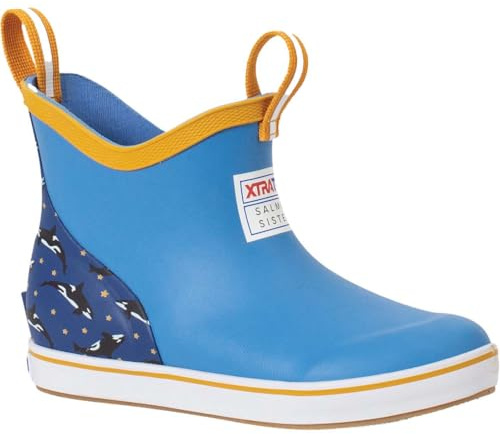 Xtratuf Kids Salmon Sisters Ankle Deck Boot, Light Blue, Big Kid Size 6